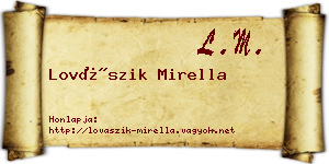 Lovászik Mirella névjegykártya